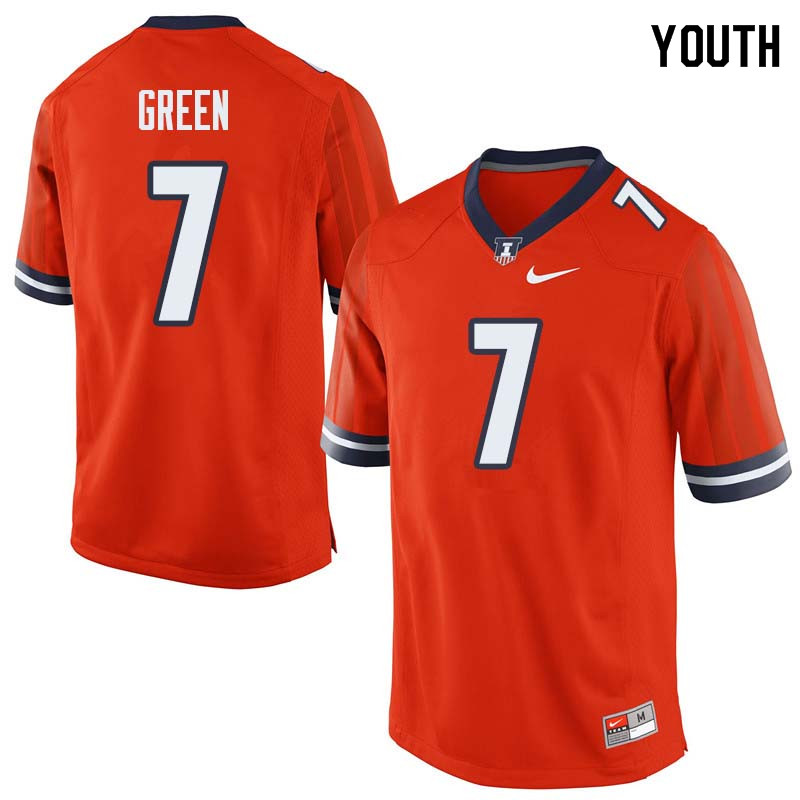 Youth #7 Stanley Green Illinois Fighting Illini College Football Jerseys Sale-Orange